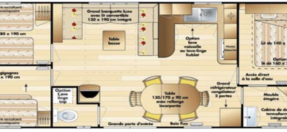 MOBIL HOME 3 chambres Grand confort 2 Salles de Bain N° 43 2